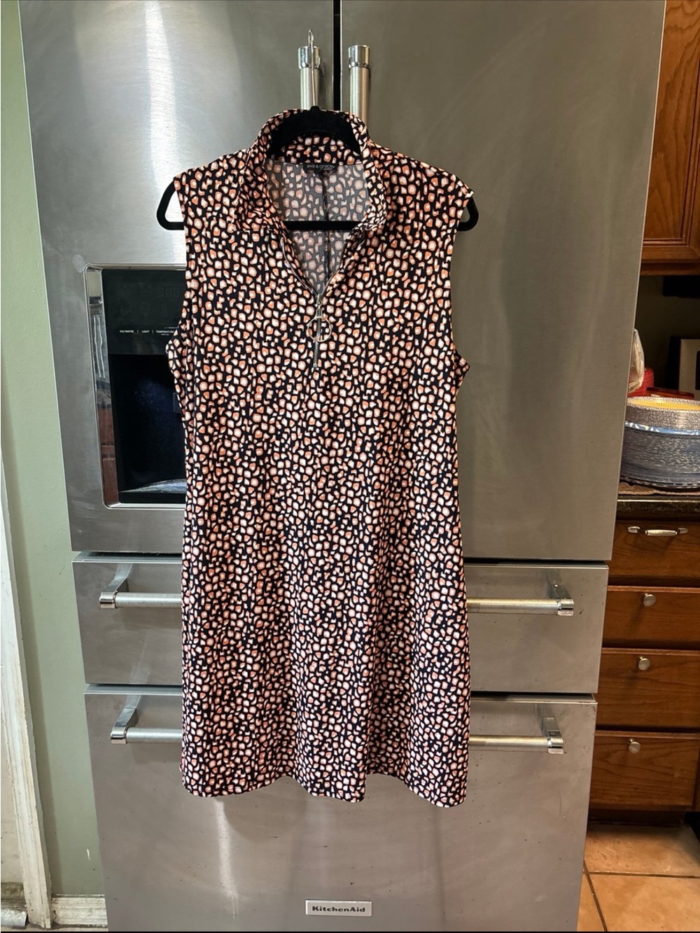 Ava & Grace Pink and Black Sleeveless Polo Dress